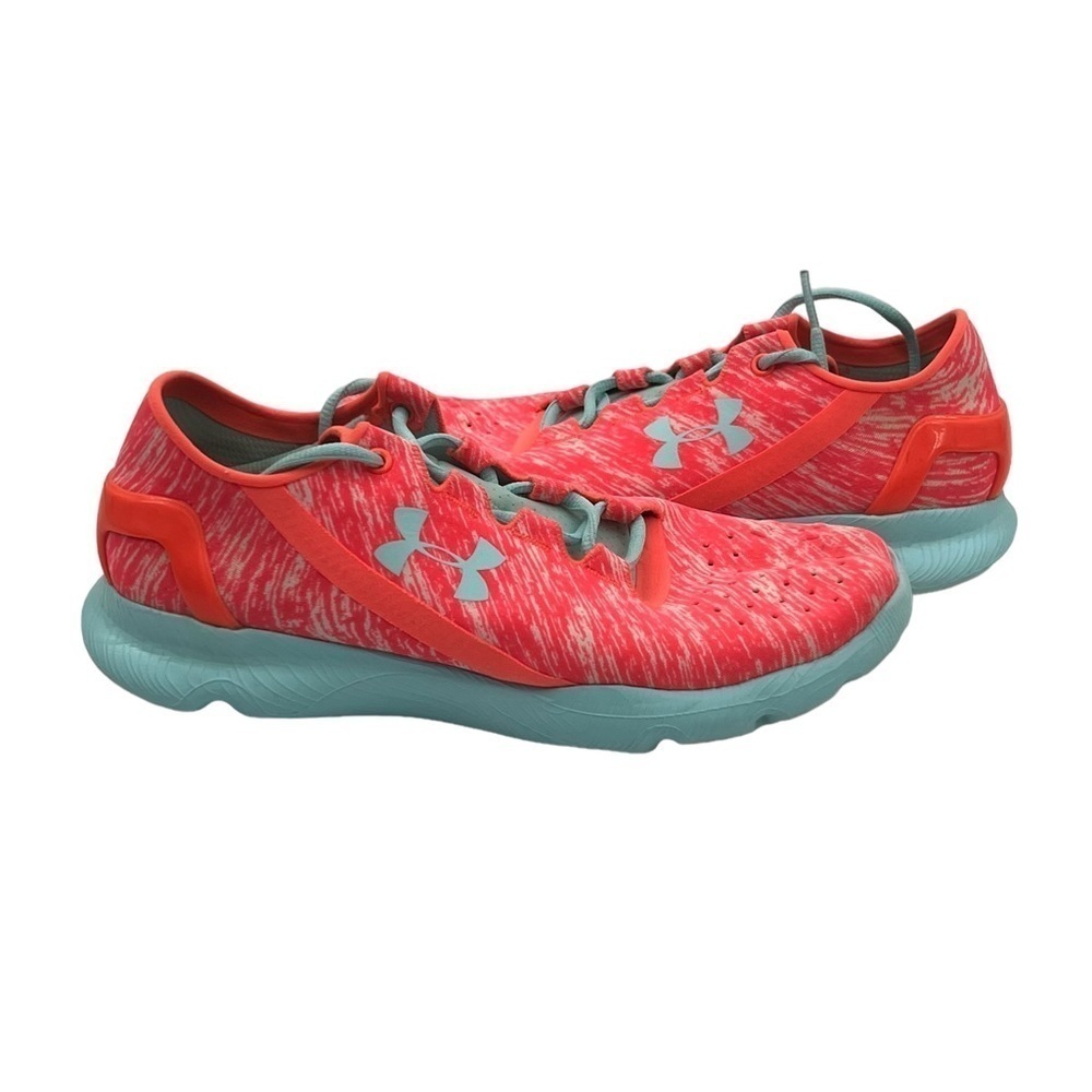 Under Armour Salmon Pink Mint Blue SpeedForm Apollo Sneakers Size 4.5 Y